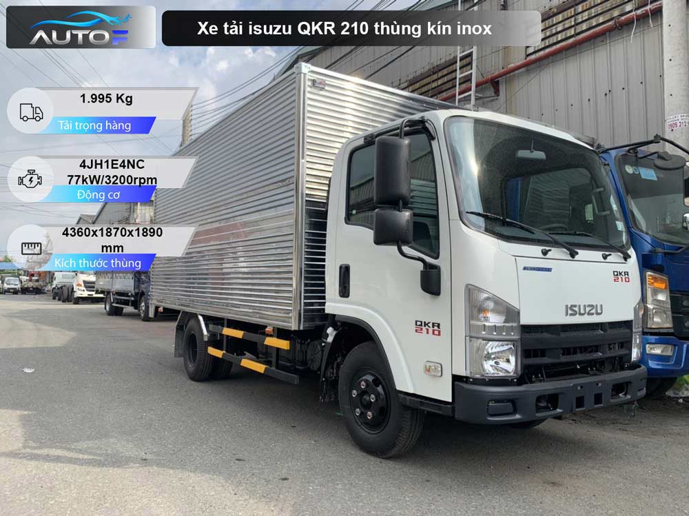 Xe tải isuzu QKR 210 thùng kín inox (1.9t - 2.3t) dài 4.3 mét